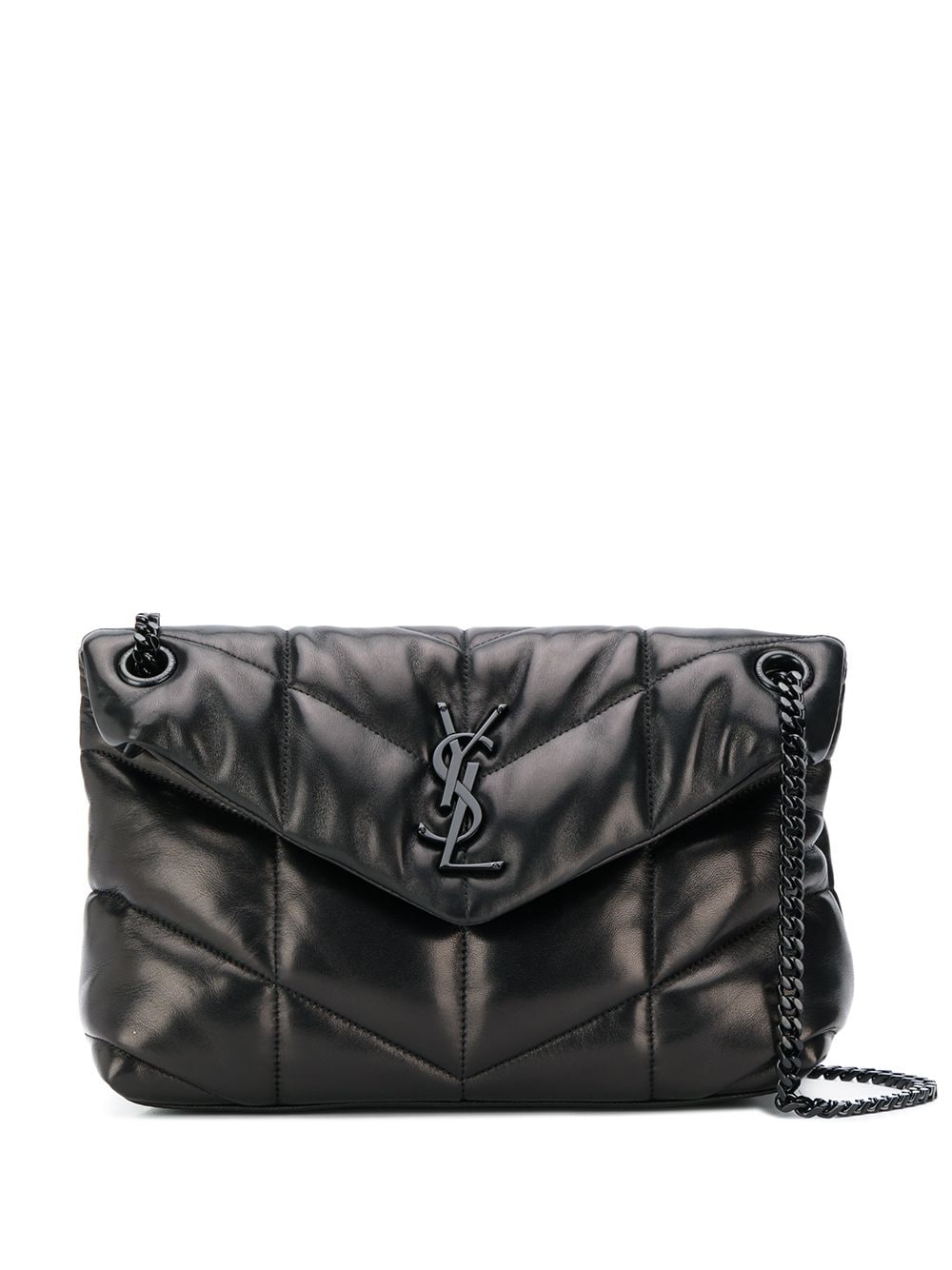 Saint Laurent Ysl logo-plaque Shoulder Bag - Black