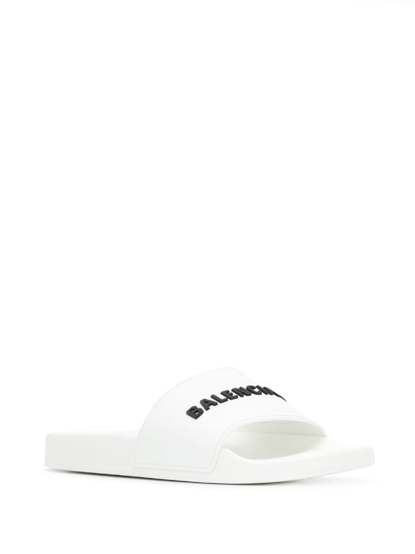 Balenciaga textured logo slides
