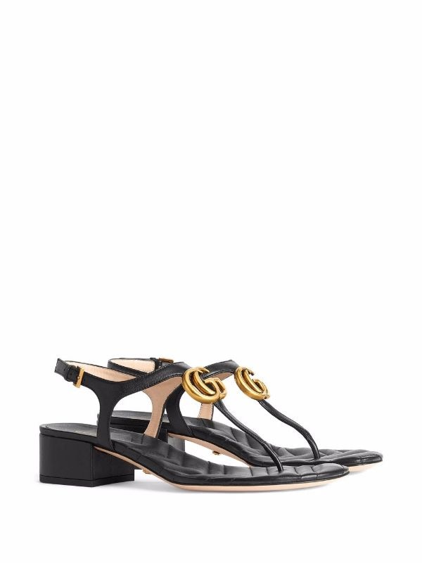 GUCCI Double G leather sandals