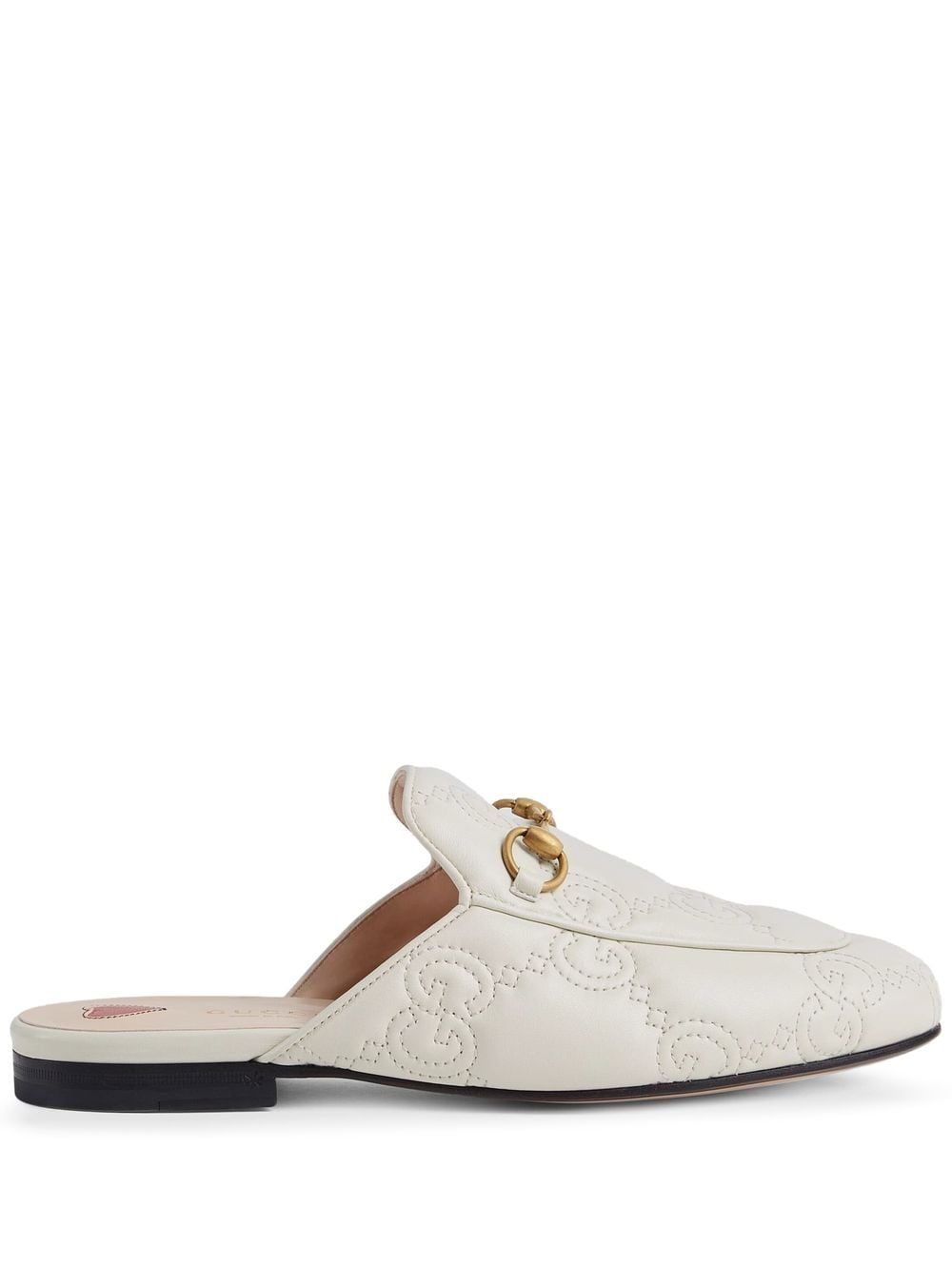 GUCCI Princetown logo embossed slippers
