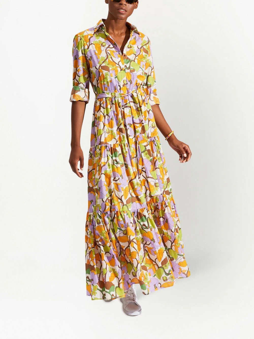 La DoubleJ Bellini floral-print cotton maxi dress