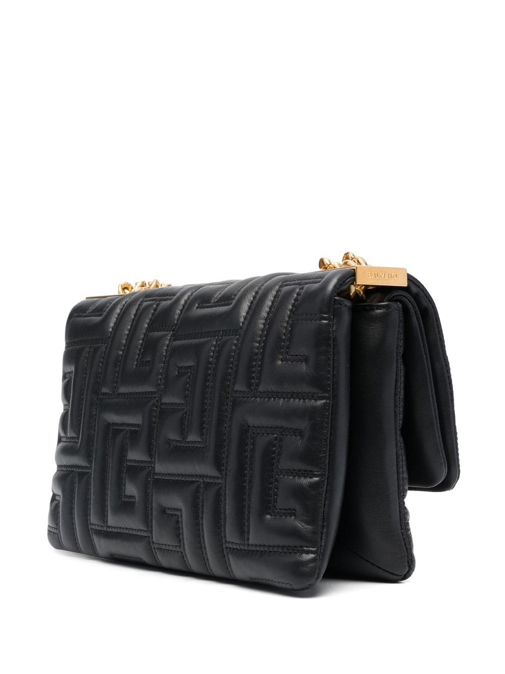 Balmain 1945 Mini Quilt-Embossed Shoulder Bag