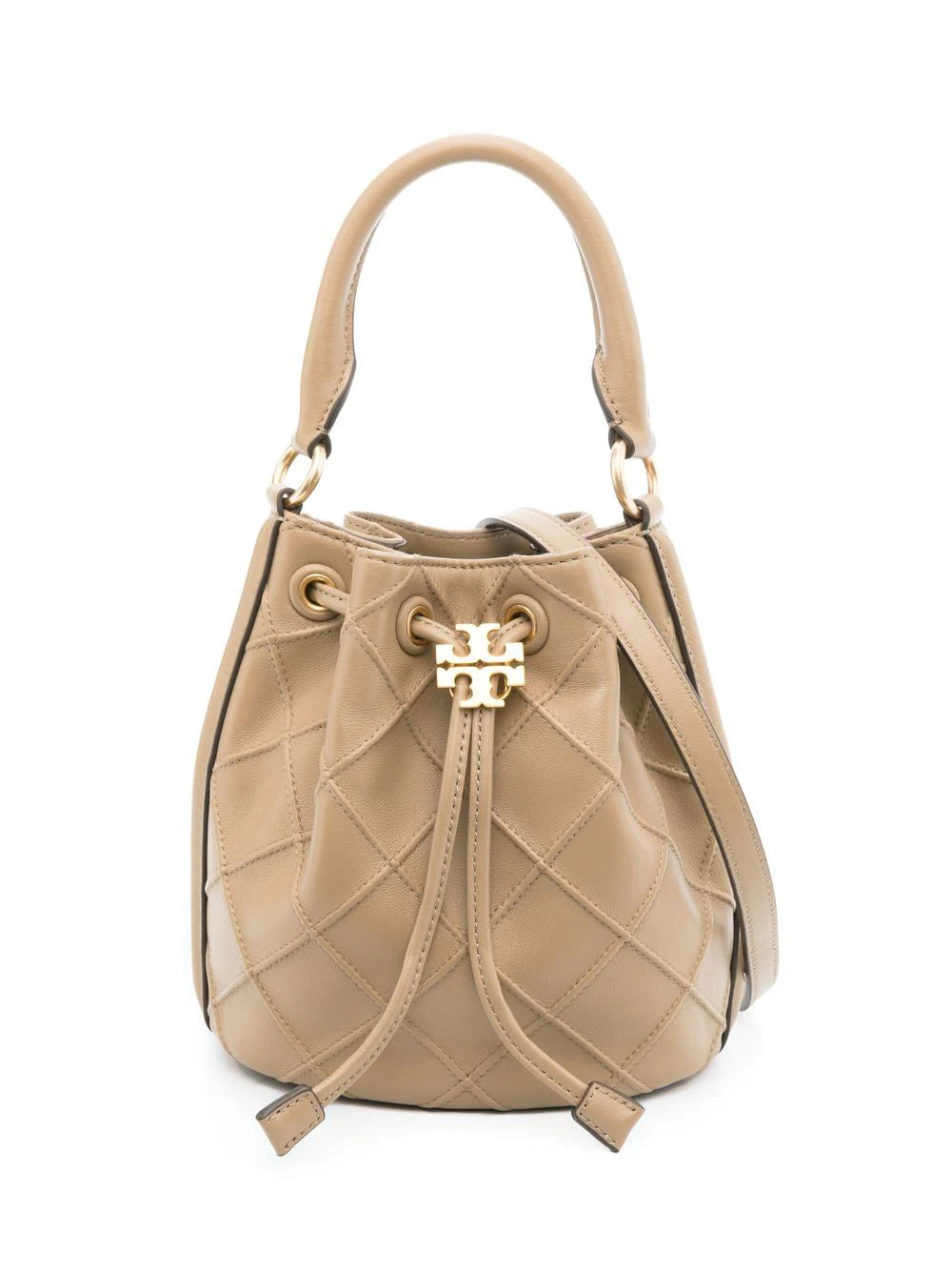 Shop Tory Burch Mini Fleming Soft Quilted Leather Bucket Bag