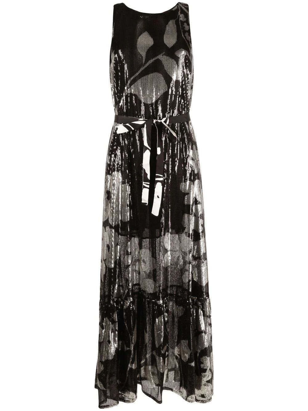La DoubleJ Soirée paillettes floral-print dress