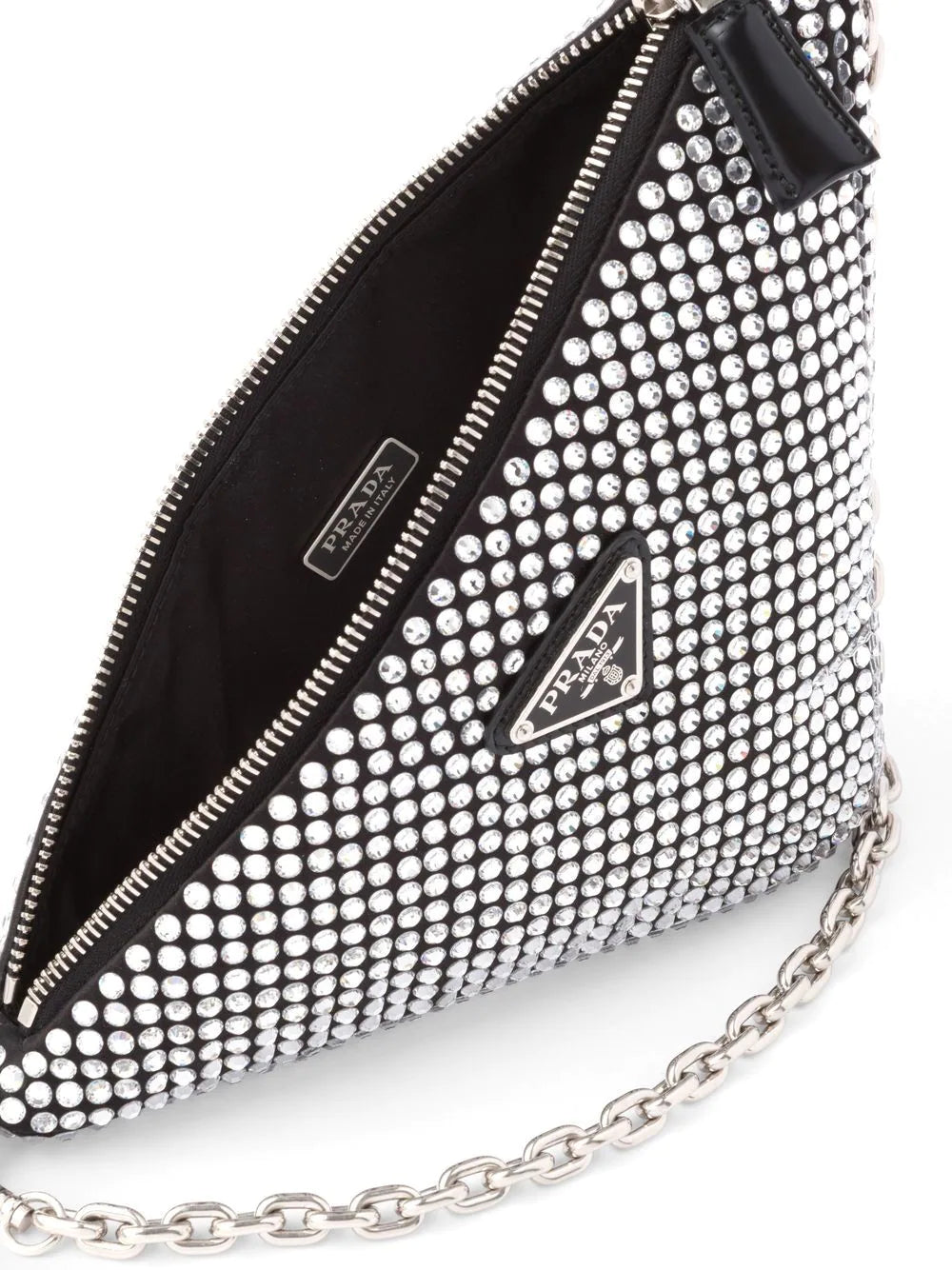 Prada Mini Triangle Crystal-embellished Crossbody Bag