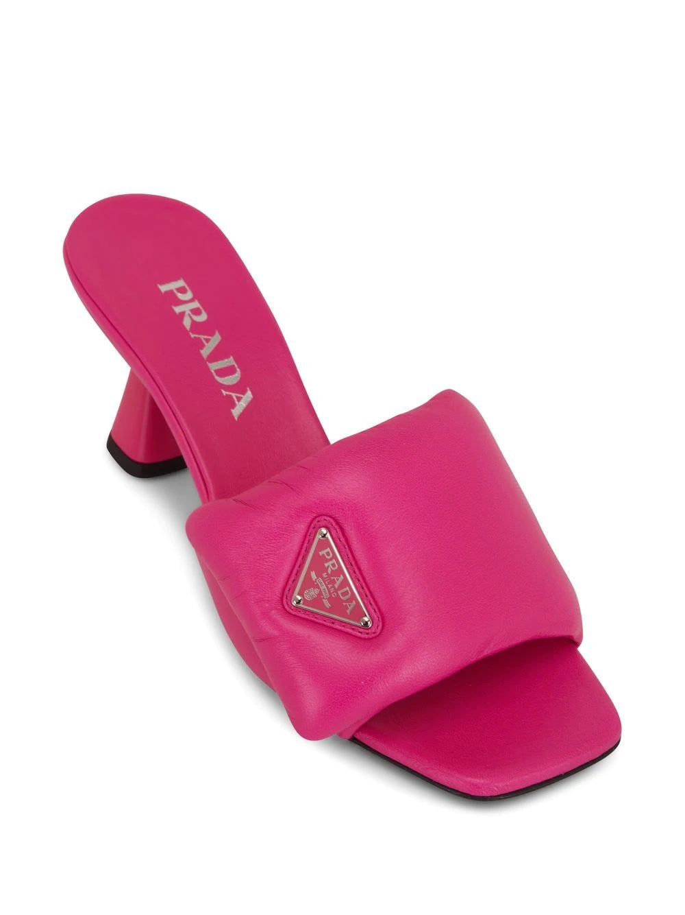 Prada 40mm padded logo-plaque sandals
