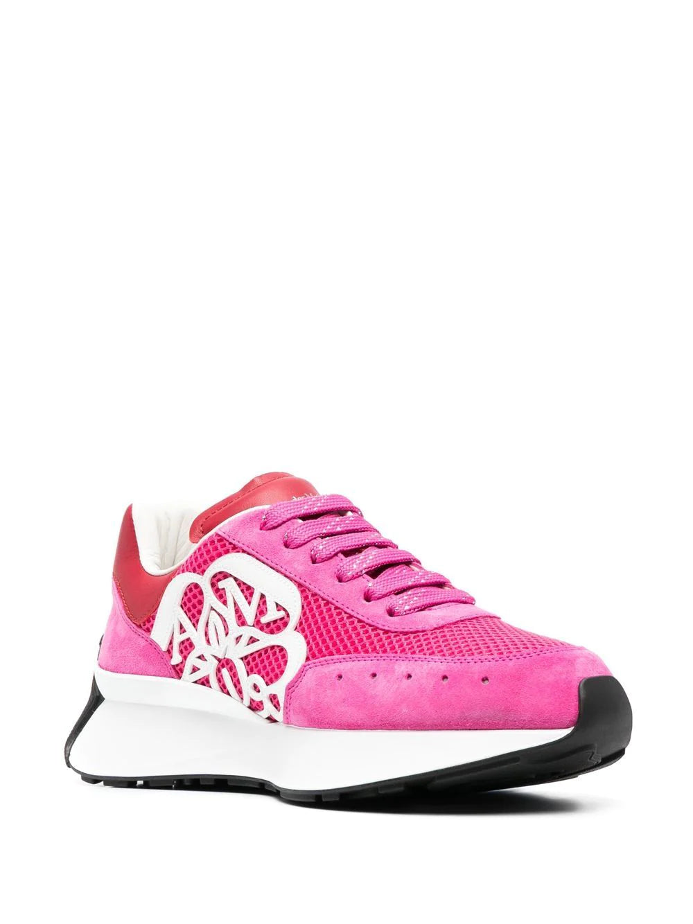 Alexander McQueen leather logo-print lace-up sneakers
