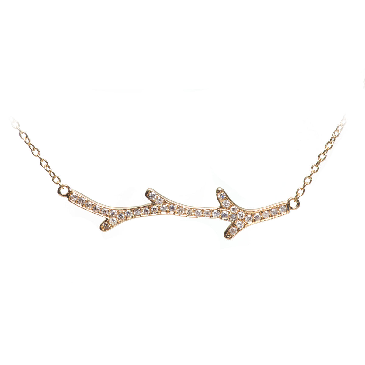 S Carter 14k Dainty Branch Necklace
