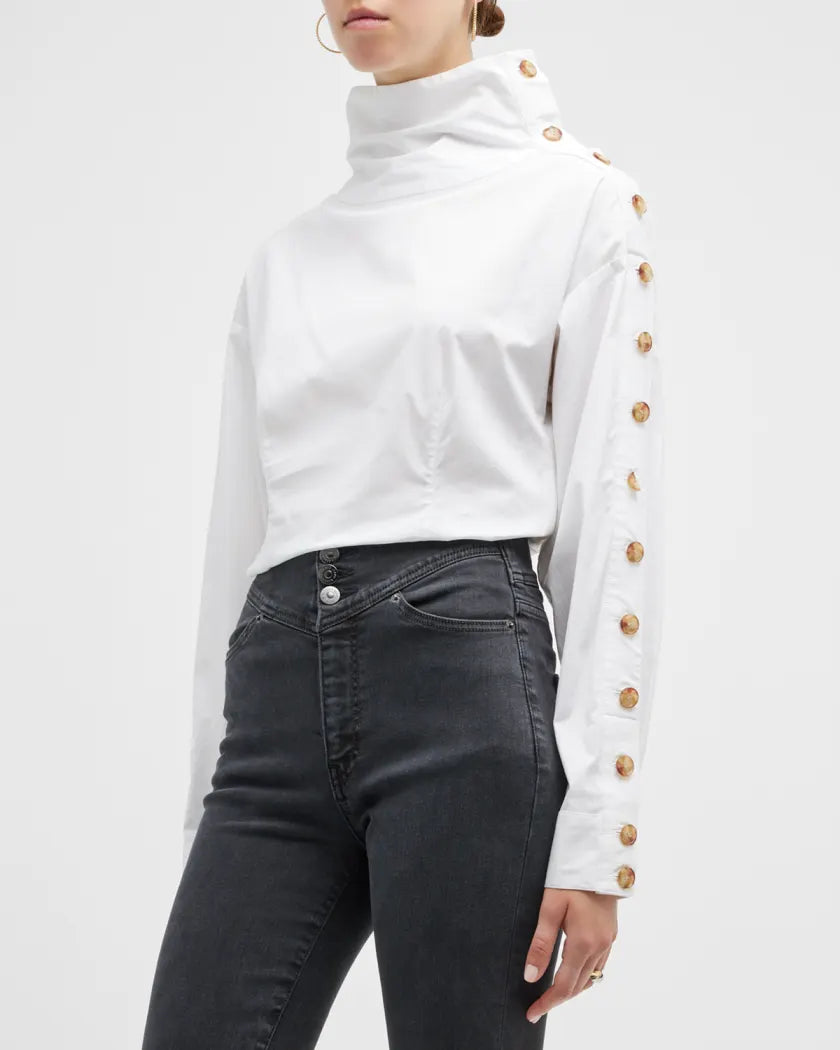 Veronica Beard Fauri Asymmetric Poplin Shirt