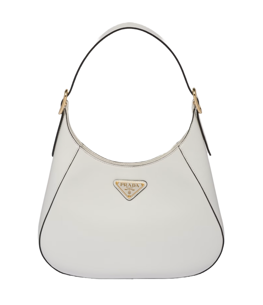 White Prada Cahier Leather Bag