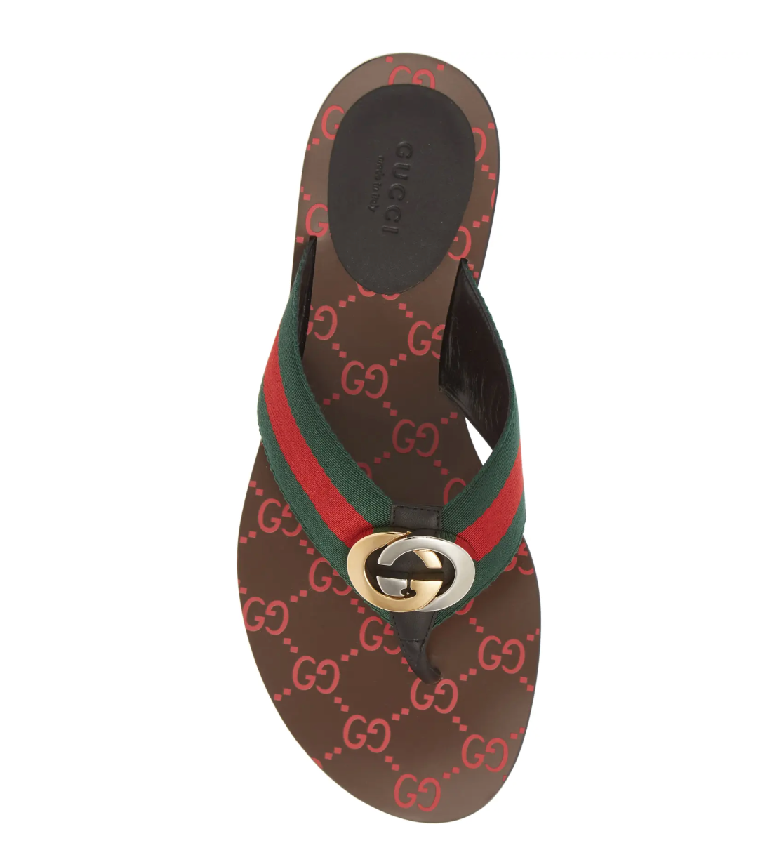 Gucci Kika GG Web Flip Flop Nero Web / 7.5