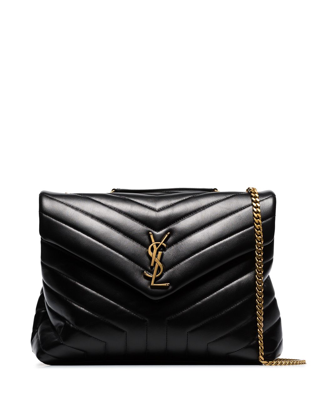 Saint Laurent YSL Monogram Medium Loulou in Dark Green Quilted Matelassé  Calfskin - SOLD