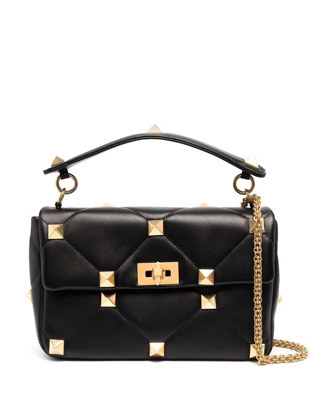 Valentino Rockstud Medium Shoulder Bag Black