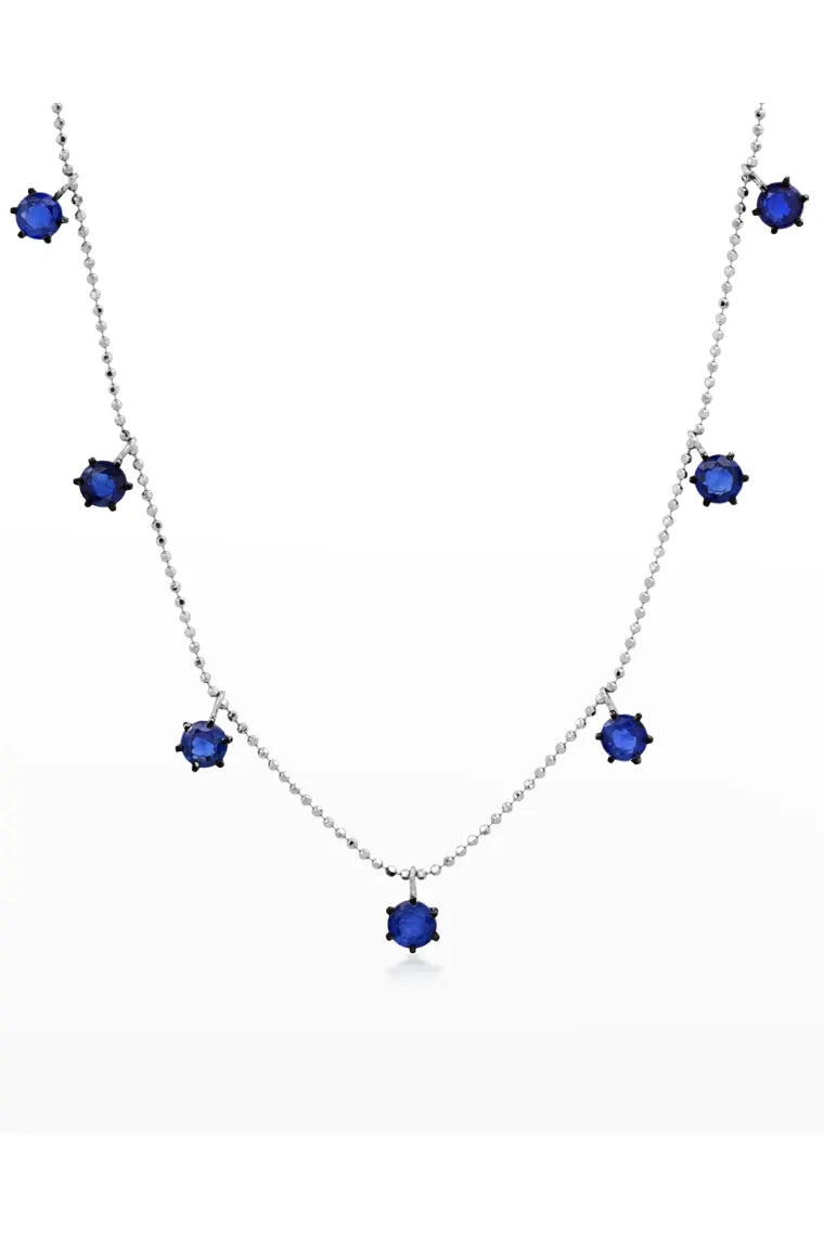 GRAZIELA Blue Sapphire Floating Necklace